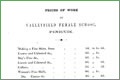Prices of work at Valleyfield Female School